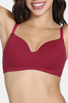 Zivame Padded Non Wired 3/4Th Coverage T-Shirt Bra - Beet Red — thumbnail 5